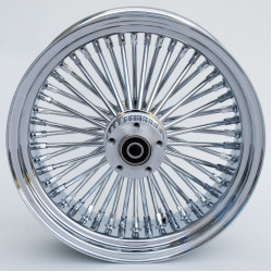 PartzBiz HD MW37-531 - Ultima 37-531 Chrome Fat King 48 Spoke Rear Wheel พร้อมดุม Billet 16 ”x5.5 ” เพลา 1 ”