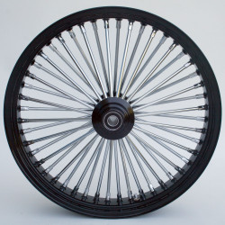 PartzBiz HD MW37-533 - Ultima 37-533 ล้อหน้า Black Fat King 48 ก้าน พร้อมดุม Billet 21 ”x3.5 ” เพลา 1 ”