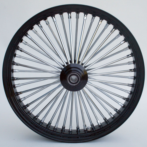 PartzBiz HD: 4401757-Ultima 37-533 ล้อหน้า Black Fat King 48 ก้าน พร้อมดุม Billet 21 ”x3.5 ” เพลา 1 ”