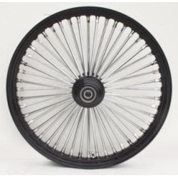 PartzBiz HD MW37-534 - Ultima 37-534 Chrome 48 King Spoke 21 x 2.15 ” ล้อหน้าดิสก์เดี่ยว 1 ” เพลา 00-07 Harley Davidson Custom Chopper Bike Motorcycle Rim Classic Upgrade Replacement