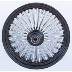 PartzBiz HD MW37-537 - Ultima 37-537 Black Fat King 48 Spoke Rear Wheel พร้อมดุม Billet 16 ”x3.5 ” เพลา 1 ”