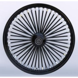 PartzBiz HD MW37-564 - Ultima 37-564 สีดำ 48 King Spoke 21x2.15 ล้อหน้า 1 เพลา 00-07 Harley Davidson Custom Chopper Bike ขอบรถจักรยานยนต์ Classic Upgrade Replacement