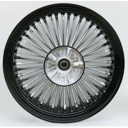 PartzBiz HD MW37-581 - Ultima 37-581 Black & Chrome 48 King Spoke 18" x 5.5" Rear Wheel Cush Harley  touring electra road glide tri tour king