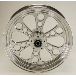 PartzBiz HD MW37-606 - Ultima 37-606 Kool Kat 16 ”x3.5 ” Polished CNC Rear Motorcycle Wheel Right Rotor custom billet upgrade rim harley davidson bilke chopper best aftermarket