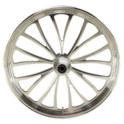 PartzBiz HD MW37-631 - Ultima 37-631 ขัดเงา 23x3.5 ”Manhattan CNC Front Motorcycle Wheel Dual Rotor Harley Davidson Custom Bike Chopper Replacement Upgrade Rim Chrome