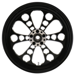 PartzBiz HD MW37-652 - Ultima 37-652 Kool Kat 16 ”x3.5 ” Black Cut CNC Rear Motorcycle Wheel Custom Harley