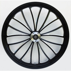 PartzBiz HD MW37-665 - Ultima 37-665 Black Cut 21x2.15 ”Manhattan CNC Front Motorcycle Wheel Dual Rotor Harley Davidson Custom Bike Chopper Replacement Upgrade Rim Chrome