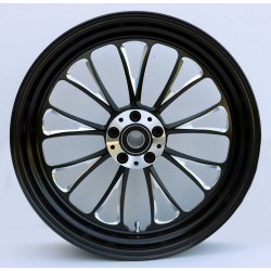 PartzBiz HD MW37-671 - ล้อหน้าอลูมิเนียม Ultima 37-671 Black Manhattan 16 ”x3.5” Dual Rotor