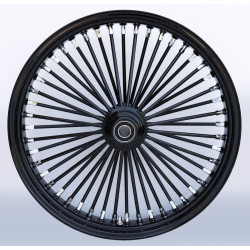 PartzBiz HD MW37-723 & 33-295 - ชุดล้อหน้า Ultima Black Fat King 48 Spoke 21x3.5 Softail เดี่ยว