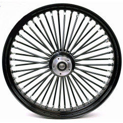 PartzBiz HD MW37-725 - ล้อหน้า Ultima 37-725 Black Fat King 48 ก้าน พร้อมดุม Billet 23 ”x3.5 ” Dual
