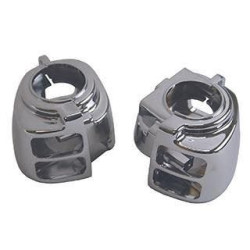 PartzBiz HD MW47-230 - Ultima 47-230 Chrome Handlebar Switch Housing Kit 96+ Harley Davidson Big Twin | 47-230