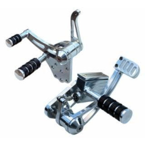 PartzBiz HD: 4401654-Ultima 47-440 Polished Billet Forward Controls 3/4" MC 36-99 Harley Big Twin | 47-440 foot lever clutch brake pedals