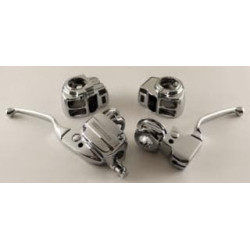 PartzBiz HD MW47-705 - Ultima 47-705 Chrome Handlebar Control Kit 11/16" Bore MC 96-07 Harley Touring | 47-705