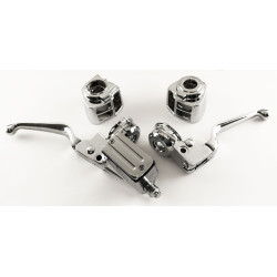 PartzBiz HD MW47-707 - Ultima 47-707 Chrome Handlebar Control Kit 3/4" Bore MC 82-95 Harley Touring electra road glide king tour street upgrade replacement oe best for performance dual disc