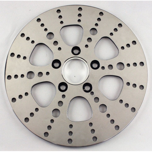 PartzBiz HD: 4401565-Ultima 90-771 ขัดเงา 11.5 ” Kool Kat เจาะโรเตอร์เบรกหลัง Harley 84-Up การเปลี่ยนการอัพเกรดประสิทธิภาพที่กำหนดเอง มอเตอร์ไซค์ที่ดีที่สุด จักรยาน ชอปเปอร์แบ็กเกอร์ ดิสก์เบรก