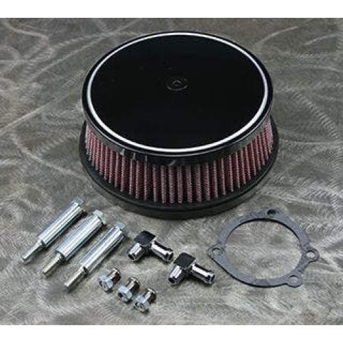 PartzBiz HD: 4401523-Ultima 12-206 Black Classic Smooth Cover Air Cleaner Filter Kit Harley & Custom High Performance