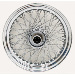 PartzBiz HD MW36-347 - ล้อหน้า Ultima Chrome 80 Spoke 16 ” x 3.0 ” สำหรับ 1984-1999 FXST และ FXDWG chopper classic old school wire ทดแทนเครื่องบรรจุถุงแบบกำหนดเอง ดีที่สุดสำหรับรถจักรยานยนต์สมรรถนะสูง