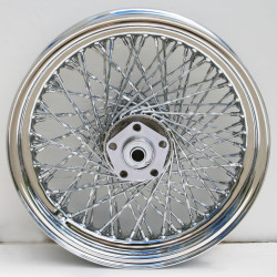PartzBiz HD MW36-343 - Ultima Chrome Twisted 80 Spoke 16 ” x 3 ” ล้อหน้า Harley FL Dual Disc 73-84 ชอปเปอร์คลาสสิก old school wire ทดแทนถุงบรรจุแบบกำหนดเอง ดีที่สุดสำหรับรถจักรยานยนต์สมรรถนะสูง