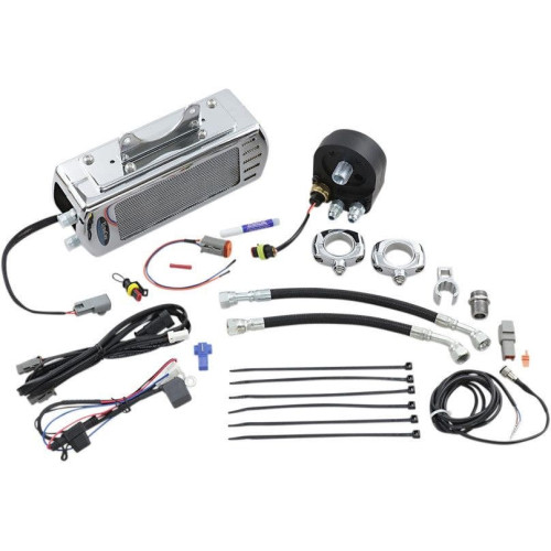 PartzBiz HD: 4401484-UltraCool SMT-2C Chrome Fan Cooled Plug N Play Oil Cooler kit 09-16 Harley-Davidson Touring street road electra glide king FLH FLT 0713-0203 07130203