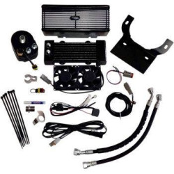 PartzBiz HD DS07130154 - UltraCool DY-1F Flat Black Oil Cooler Kit 99-17 Harley-Davidson Dyna FXD & FXDWG 0713-0154 07130154