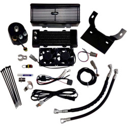 PartzBiz HD DS07130147 - UltraCool RF-1G Black Oil Cooler Kit 99-08 Harley-Davidson Touring Bagger Dresser 0713-0147 07130147