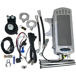 PartzBiz HD DS07130223 - UltraCool SMSP-1C Side Mount Fan Cooled Oil Cooler Kit 04-19 Harley Sporster 1100 1200 750 833 Performance Replacement Upgrade Cooling System