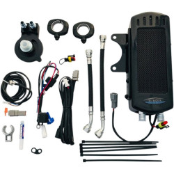 PartzBiz HD DS07130224 - UltraCool SMSP-1G Black Side Mount Fan Cooled Oil Cooler Kit 86-03 Harley Sporster 1100 1200 750 833 Performance Replacement Upgrade Cooling System