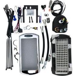 PartzBiz HD DS07130155 - UltraCool ST-1C Stainless Steel Oil Cooler Kit 01-17 Harley-Davidson Softail FLST FLS FXST FXS 0713-0155 07130155
