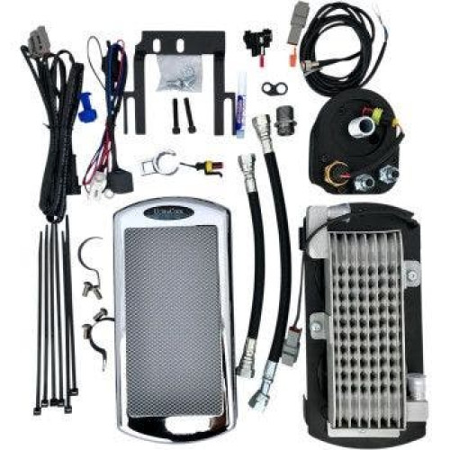 PartzBiz HD: 4401460-UltraCool ST-1C Stainless Steel Oil Cooler Kit 01-17 Harley-Davidson Softail FLST FLS FXST FXS 0713-0155 07130155