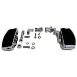 PartzBiz HD MU25520 - V-Factor Chrome Adjustable Passenger Mini Footboard Kit Harley Softail 84-99