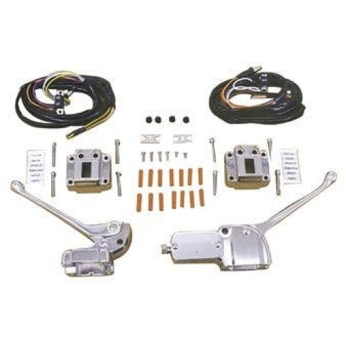 PartzBiz HD: 4401404-V-Factor Chrome OE Style Handlebar Control Kit 44705 Harley FL XL 71-81 & Custom