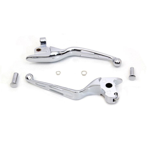 PartzBiz HD: 4401300-V-Twin 26-0009 Chrome 3-Slot Wide Hand Clutch Brake Lever Set 14-16 Harley FLT