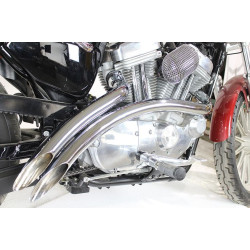 PartzBiz HD VT30-0004 - V-Twin 30-0004 Chrome 2 Into 2 Curved Radius Exhaust Header Set Harley XL 07-Up sportster 2019 davidson muffler silencer straight pipe best for performance replacement PartzBiz HD VT30-0004 - V-Twin 30-0004 Chrome 2 Into 2 Curved Radius Exhaust Header Set Harley XL 07-Up sportster 2019 davidson muffler silencer straight pipe best for performance replacement