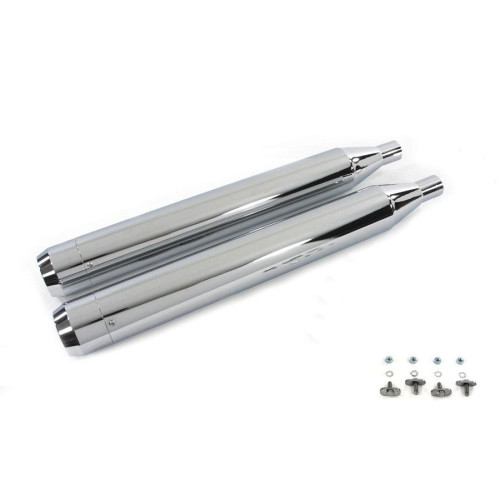 PartzBiz HD: 4401237-V-Twin 30-1413 Muffler Set with Chrome Long Tapered End Tips Harley FLT 95-16 electra road street glide king best for upgrade exhaust davidson replacement oem