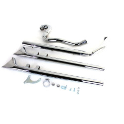 PartzBiz HD VT30-0677 - V-Twin 30-0677 Chrome True Dual Header & Exhaust with Fishtails Harley FLT 95-06 softail crossbones Custom chopper bike Blackout Replacement Upgrade custom bagger dresser road glide 30-0672 PartzBiz HD VT30-0677 - V-Twin 30-0677 Chrome True Dual Header & Exhaust with Fishtails Harley FLT 95-06 softail crossbones Custom chopper bike Blackout Replacement Upgrade custom bagger dresser road glide 30-0672
