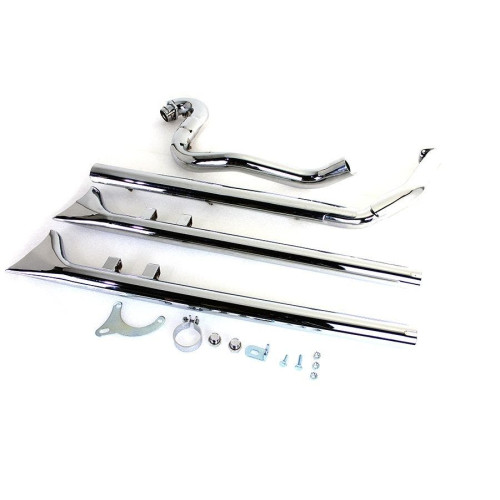 PartzBiz HD: 4401241-V-Twin 30-0677 Chrome True Dual Header & Exhaust with Fishtails Harley FLT 95-06 softail crossbones Custom chopper bike Blackout Replacement Upgrade custom bagger dresser road glide 30-0672 PartzBiz HD: 4401241-V-Twin 30-0677 Chrome True Dual Header & Exhaust with Fishtails Harley FLT 95-06 softail crossbones Custom chopper bike Blackout Replacement Upgrade custom bagger dresser road glide 30-0672
