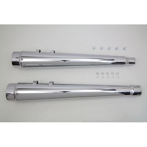 PartzBiz HD: 4401206-V-Twin 30-0939 Chrome Wyatt Gatling Megaphone Slip On Mufflers 17-19 Harley FLTR road glide exhaust upgrade