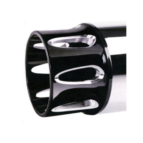PartzBiz HD: 4401208-V-Twin 30-1377 Chrome 4.5" Slip-On Mufflers w/ Black Billet Tips Harley FLT M8 Road Glide 2017-2019