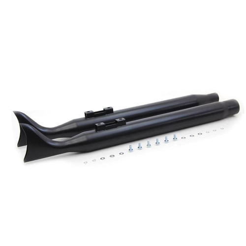 PartzBiz HD: 4401209-V-Twin 30-1391 Black Fishtail Slip-On 3" Muffler Set Harley Road Glide M8 17-Up 