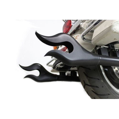 PartzBiz HD: 4401212-V-Twin 30-1436 Black 36" Flame Exhaust Pipe Extension Slip-On Harley FLT 95-16 Tour Glide Road Glide Custom best New Upgrade Tips