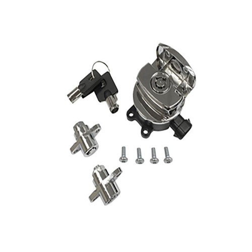 PartzBiz HD: 4401221-V-Twin 32-1444 Side Hinge Ignition Switch & Bag Locks Chrome Harley FLHR 14-20
