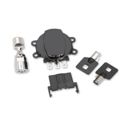 PartzBiz HD VT32-1480 - V-Twin 32-1480 ด้านข้างบานพับสวิตช์จุดระเบิดสีดำและส้อมล็อค Harley Softail 11-17