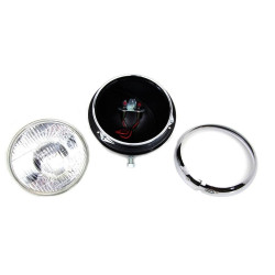 PartzBiz HD VT33-1509 - V-Twin 33-1509 Chrome 7 ” 6 โวลต์ไฟหน้าไฟหน้า Replica Harley K & XLH 52-58