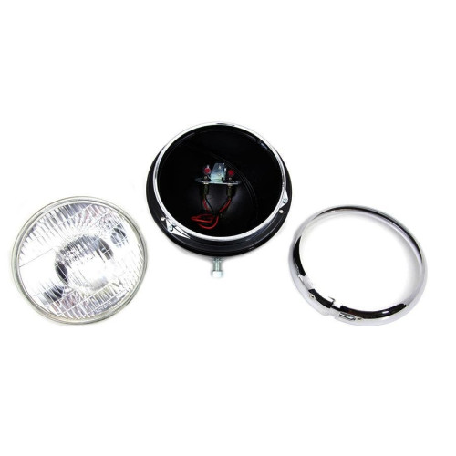 PartzBiz HD: 4401164-V-Twin 33-1509 Chrome 7 ” 6 โวลต์ไฟหน้าไฟหน้า Replica Harley K & XLH 52-58 PartzBiz HD: 4401164-V-Twin 33-1509 Chrome 7 ” 6 โวลต์ไฟหน้าไฟหน้า Replica Harley K & XLH 52-58