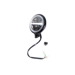 PartzBiz HD VT33-1593 - V-Twin 33-1593 5-3/4" Bates Style LED Headlamp Black Harley & Custom Universal