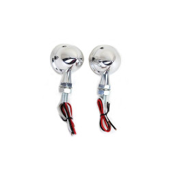 PartzBiz HD VT33-1651 - V-Twin 33-1651 Led Bullet Turn Signal Set Polished With Red Lens Harley & Custom Motorcycle Turn Signals Harley Davidson Softail Bullet Best New Upgrade Replacement