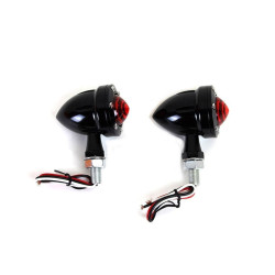 PartzBiz HD VT33-1654 - V-Twin 33-1654 Wyatt Gatling Bullet 12V Amber LED Motorcycle Turn Signals Harley Davidson Softail Bullet Best New Upgrade Replacement