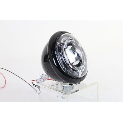 PartzBiz HD: 4401145-V-Twin 33-1767 5-3/4" Bates Style LED Headlamp Black Harley & Custom Light Lamp Hi Low 5.75 Custom Best Upgrade Replacement