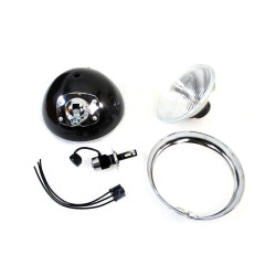 PartzBiz HD VT33-1769 - V-Twin 33-1769 12 Volt LED 7" Headlamp Black Center Stud Harley Panhead FL 49-59 buy electra street glide tail light brake softail touring Bagger Dresser lighting best for cheap davidson phillips