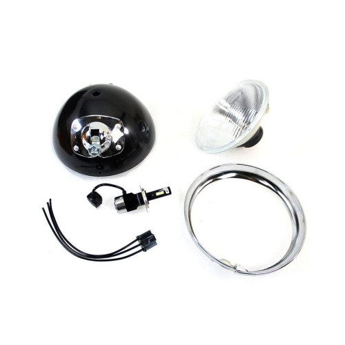 PartzBiz HD: 4401146-V-Twin 33-1769 12 Volt LED 7" Headlamp Black Center Stud Harley Panhead FL 49-59 buy electra street glide tail light brake softail touring Bagger Dresser lighting best for cheap davidson phillips